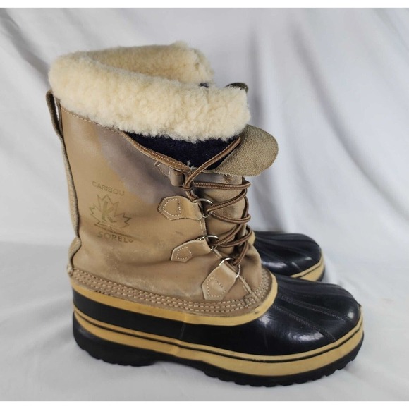 Sorel Other - Sorel Boots Caribou Men’s 10 Leather Insulated Boots Made In Canada Wool Lining